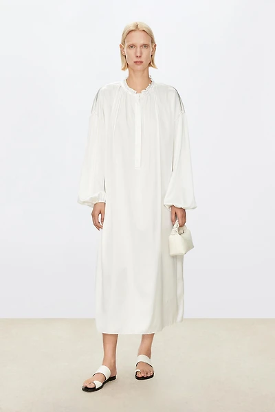 Soft Breezy French Lace Silk Dress