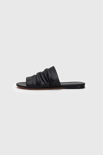 Spanish Lambskin Ruched Slide Sandals