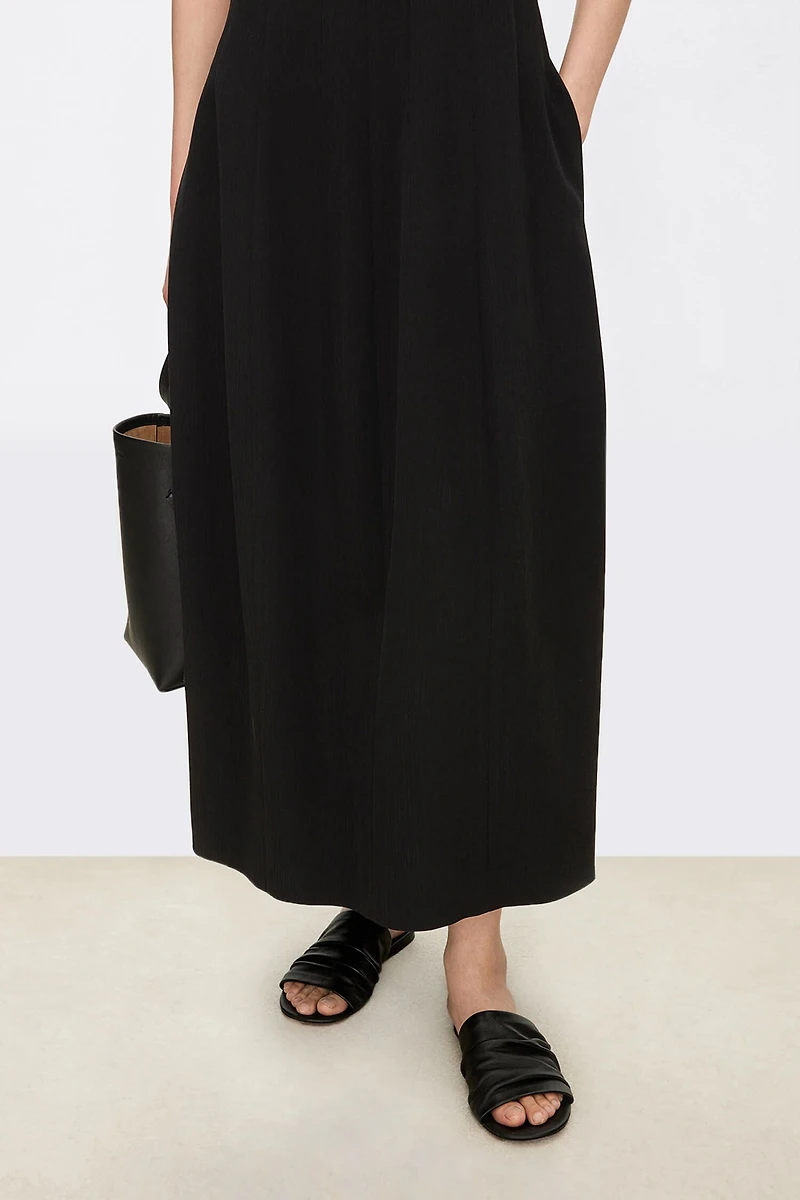 Spanish Lambskin Ruched Slide Sandals