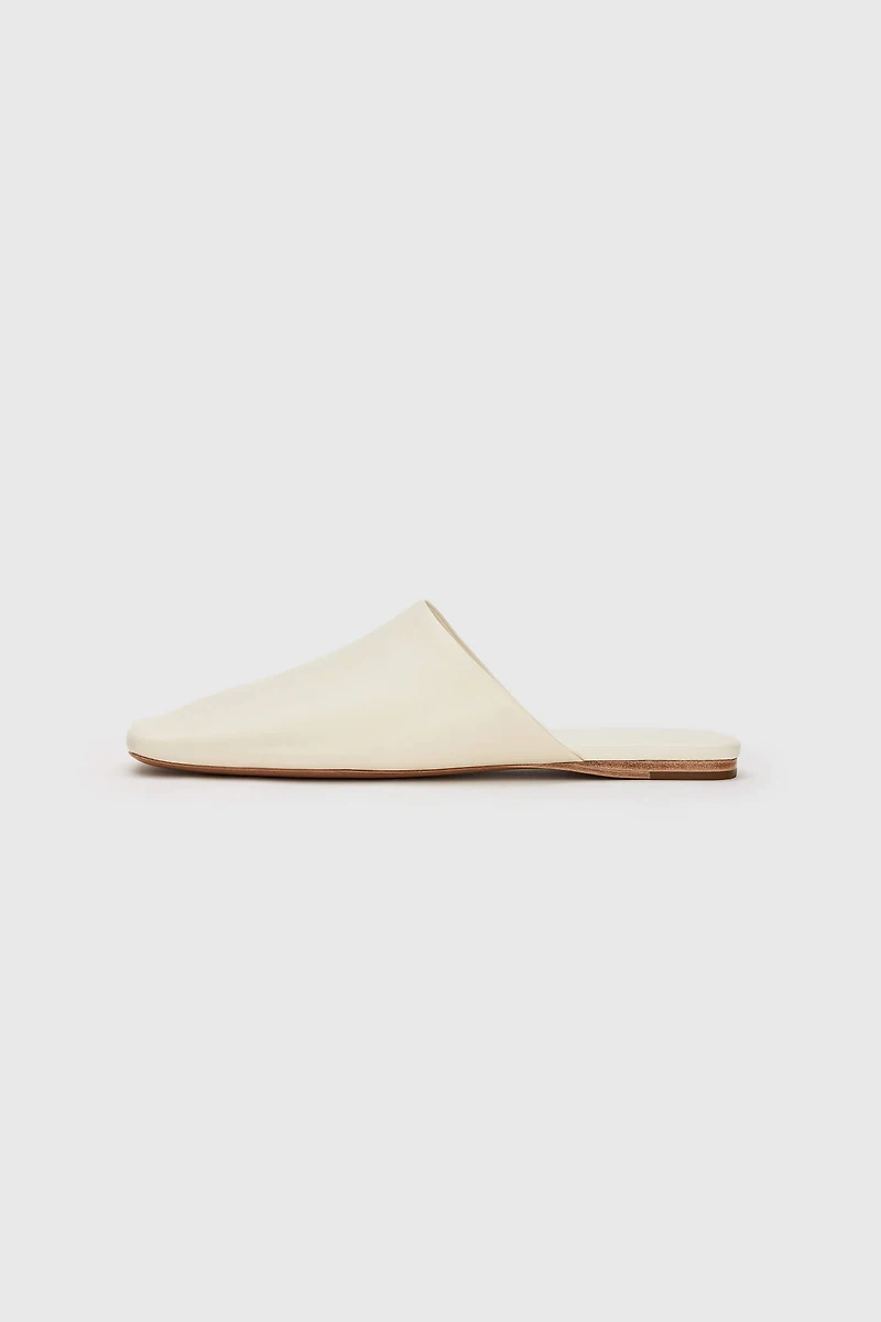Spanish Lambskin Suede Square-Toe Mules
