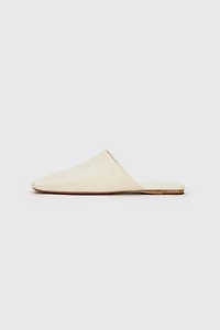 Spanish Lambskin Suede Square-Toe Mules