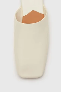 Spanish Lambskin Suede Square-Toe Mules