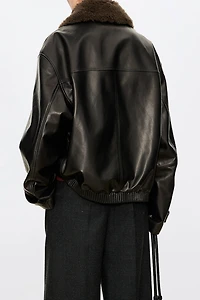 Spanish Detachable-Collar Sheepskin Jacket