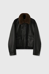 Spanish Detachable-Collar Sheepskin Jacket