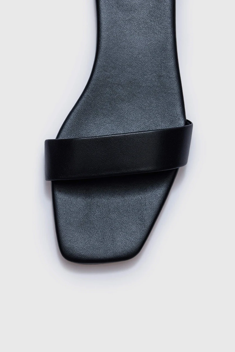 Spanish Lambskin Single-Strap Slide Sandals
