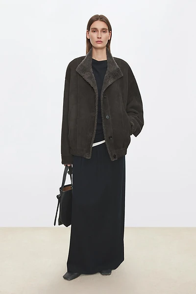 Spanish Merino Shearling Notch Collar Jacket