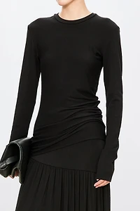 Stretch Wool-Silk Blend Top