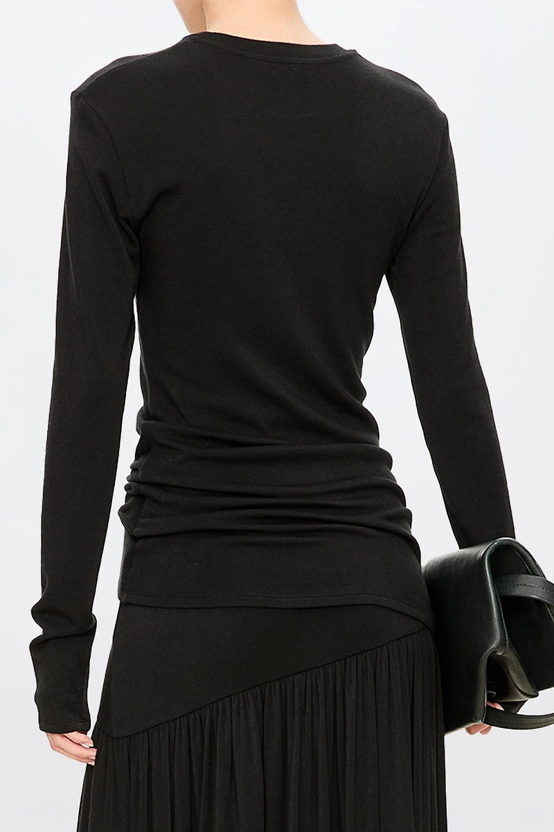 Stretch Wool-Silk Blend Top