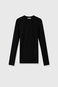Stretch Wool-Silk Blend Top