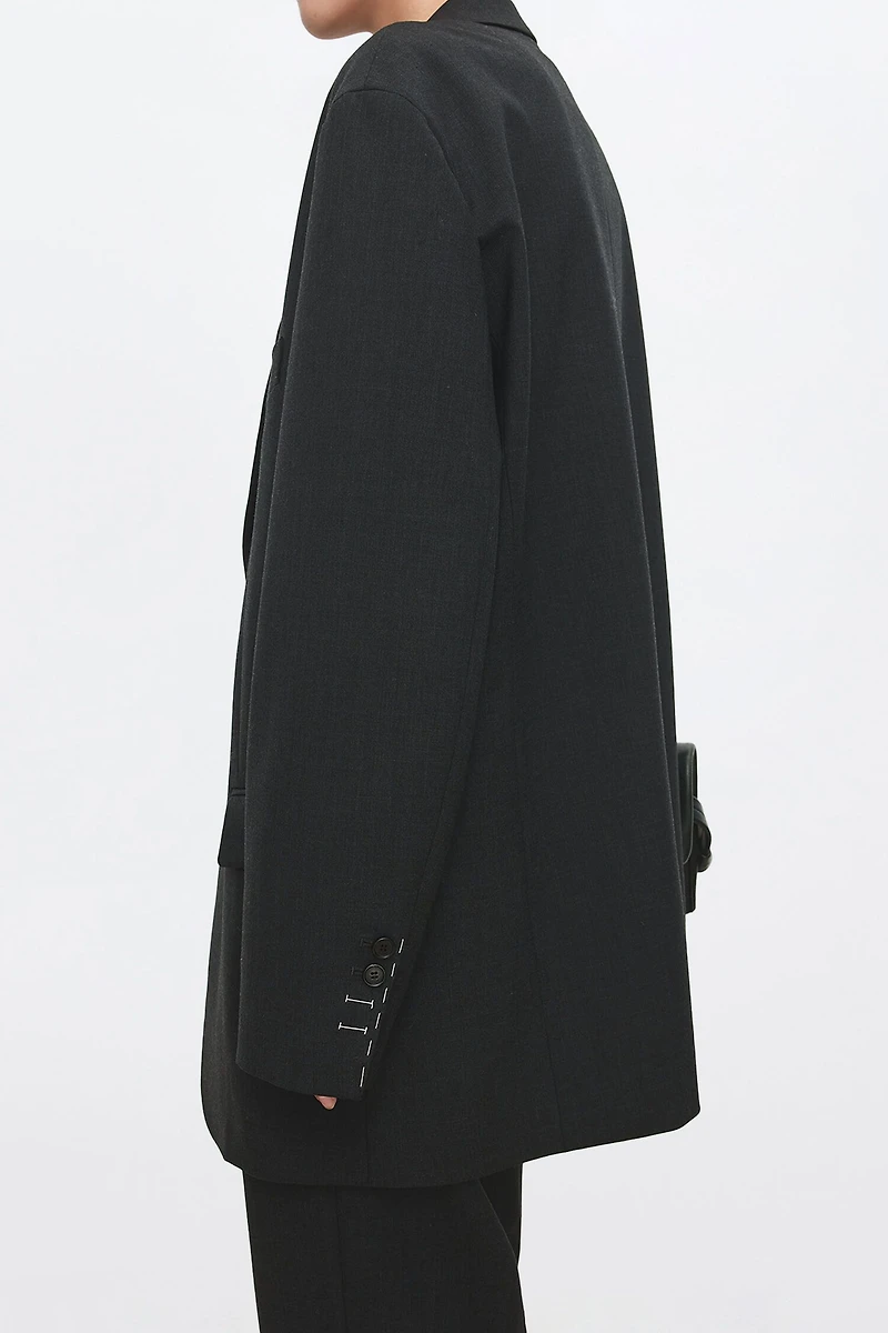 Stretch Worsted Wool Blazer