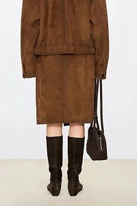 Suede Chamois Wrap Skirt