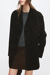 Suede Lambskin Notch Lapel Jacket