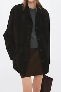Suede Lambskin Notch Lapel Jacket