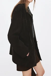 Suede Lambskin Notch Lapel Jacket
