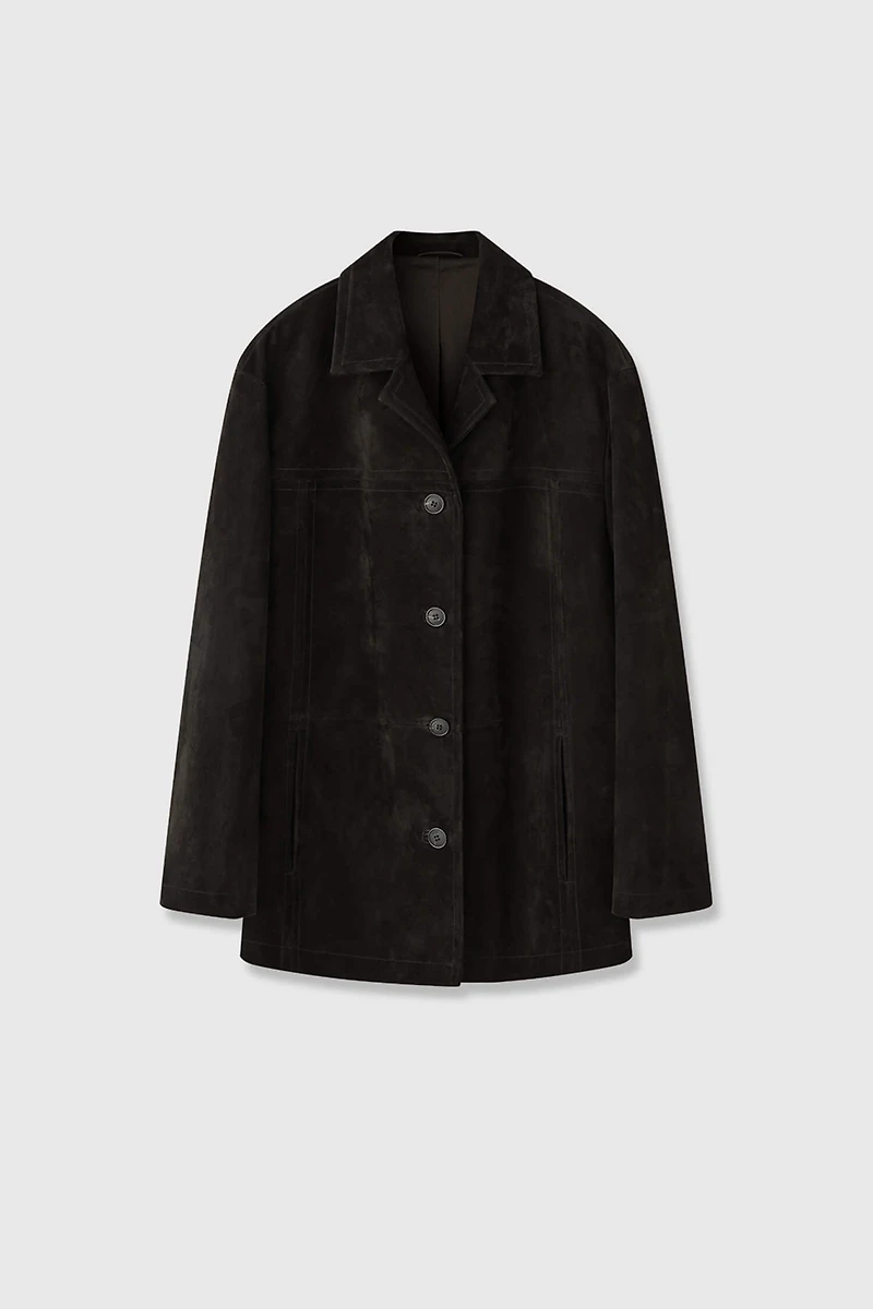Suede Lambskin Notch Lapel Jacket