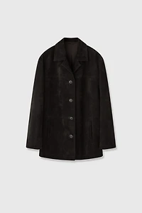 Suede Lambskin Notch Lapel Jacket