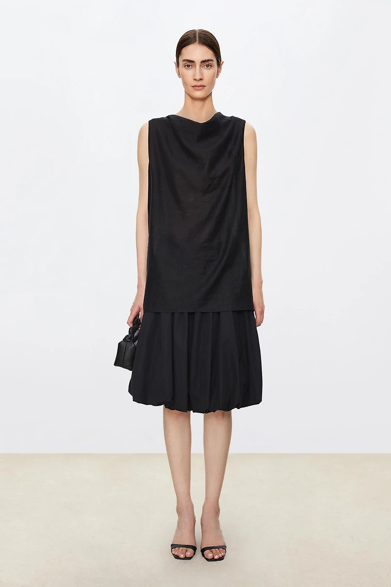 SUMPIMA Cotton Balloon Midi Skirt