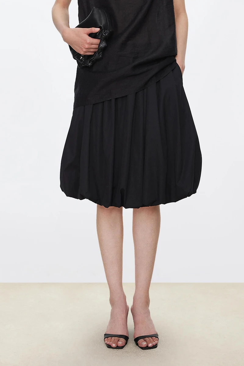 SUMPIMA Cotton Balloon Midi Skirt