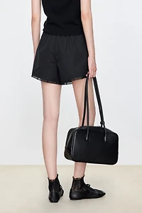 SUPIMA Cotton Lace Trim Gathered Shorts