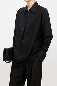 SUPIMA Cotton Poplin Deep V-Neck Shirt