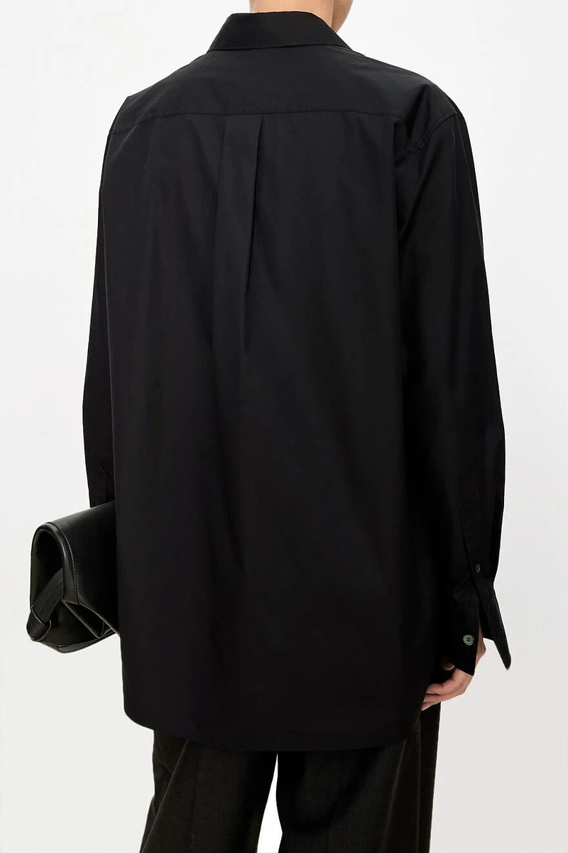 SUPIMA Cotton Poplin Deep V-Neck Shirt