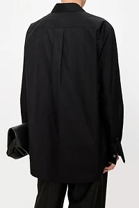SUPIMA Cotton Poplin Deep V-Neck Shirt