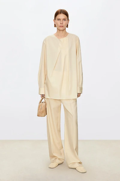 SUPIMA Cotton Couture Origami Collar Blouse
