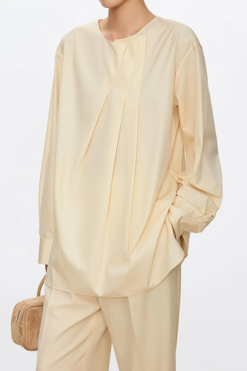 SUPIMA Cotton Couture Origami Collar Blouse