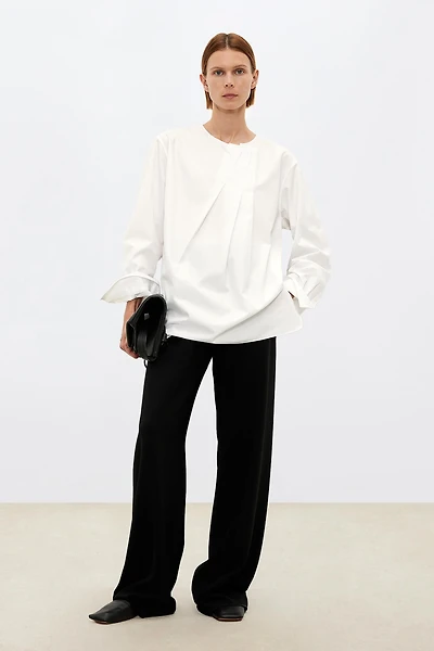 SUPIMA Cotton Couture Origami Collar Blouse