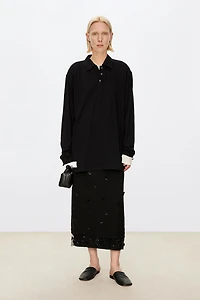 TAKISADA Long-Sleeve Polo Top