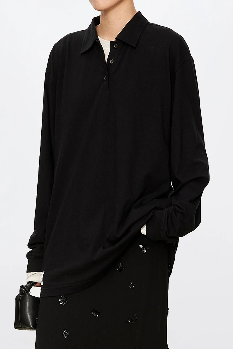 TAKISADA Long-Sleeve Polo Top