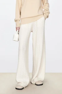 Textured Cable-Knit Pure Cashmere Trousers