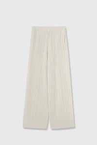 Textured Cable-Knit Pure Cashmere Trousers