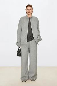 Thick Double-Faced Cashmere Straight-Leg Floor-Length Pants