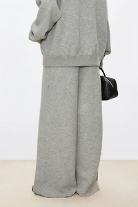 Thick Double-Faced Cashmere Straight-Leg Floor-Length Pants