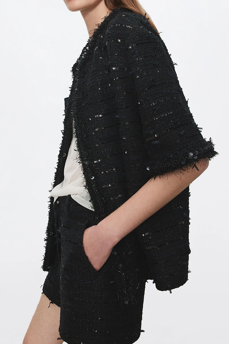 Tweed Beaded Lace Jacket