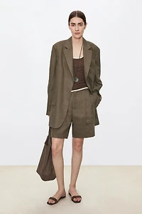 Two-Button Linen Suit Jacket
