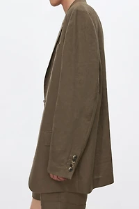 Two-Button Linen Suit Jacket