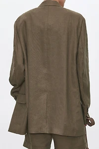 Two-Button Linen Suit Jacket
