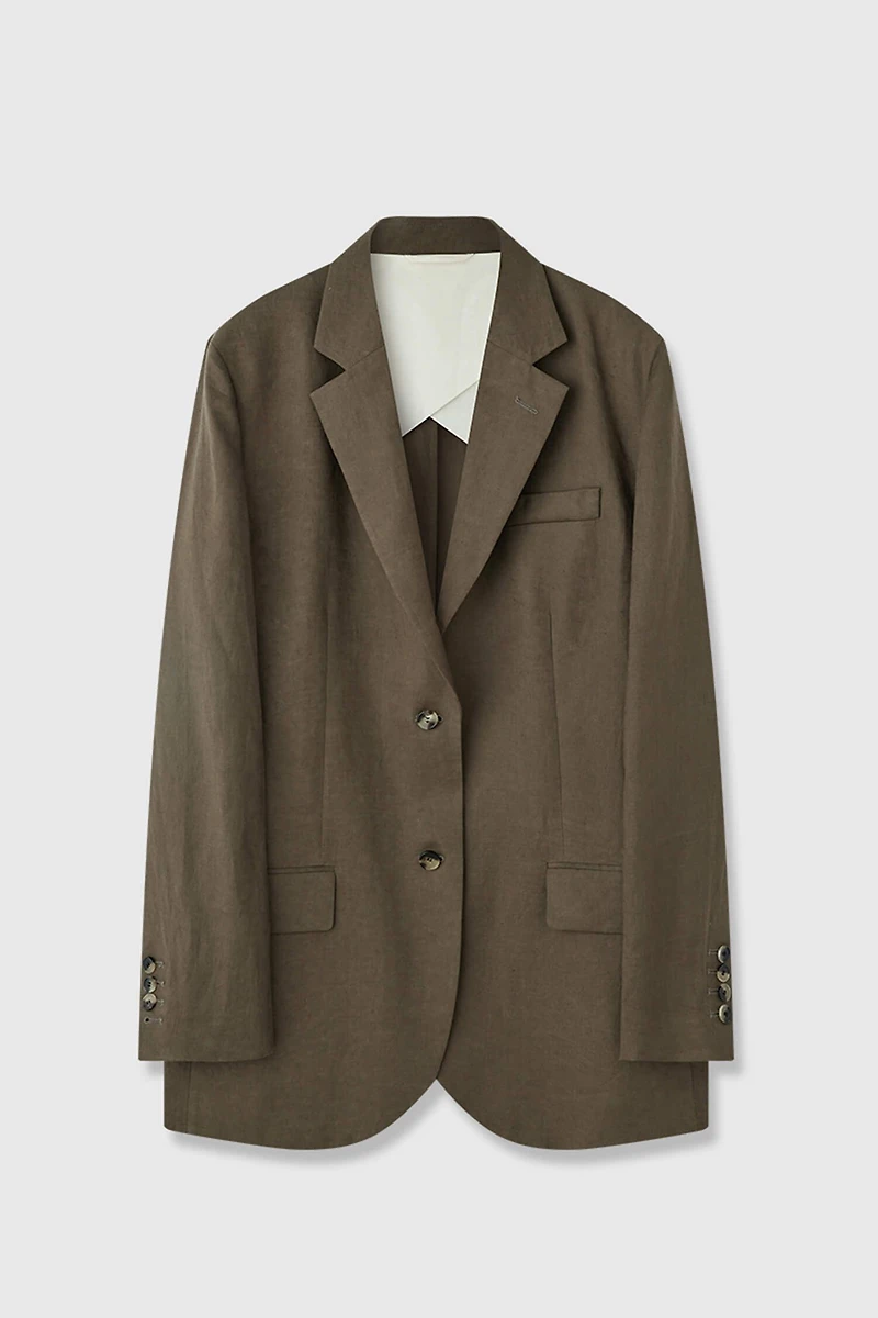 Two-Button Linen Suit Jacket