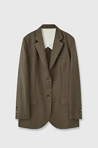 Two-Button Linen Suit Jacket