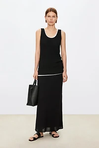 U-neck Cotton Linen Long Vest