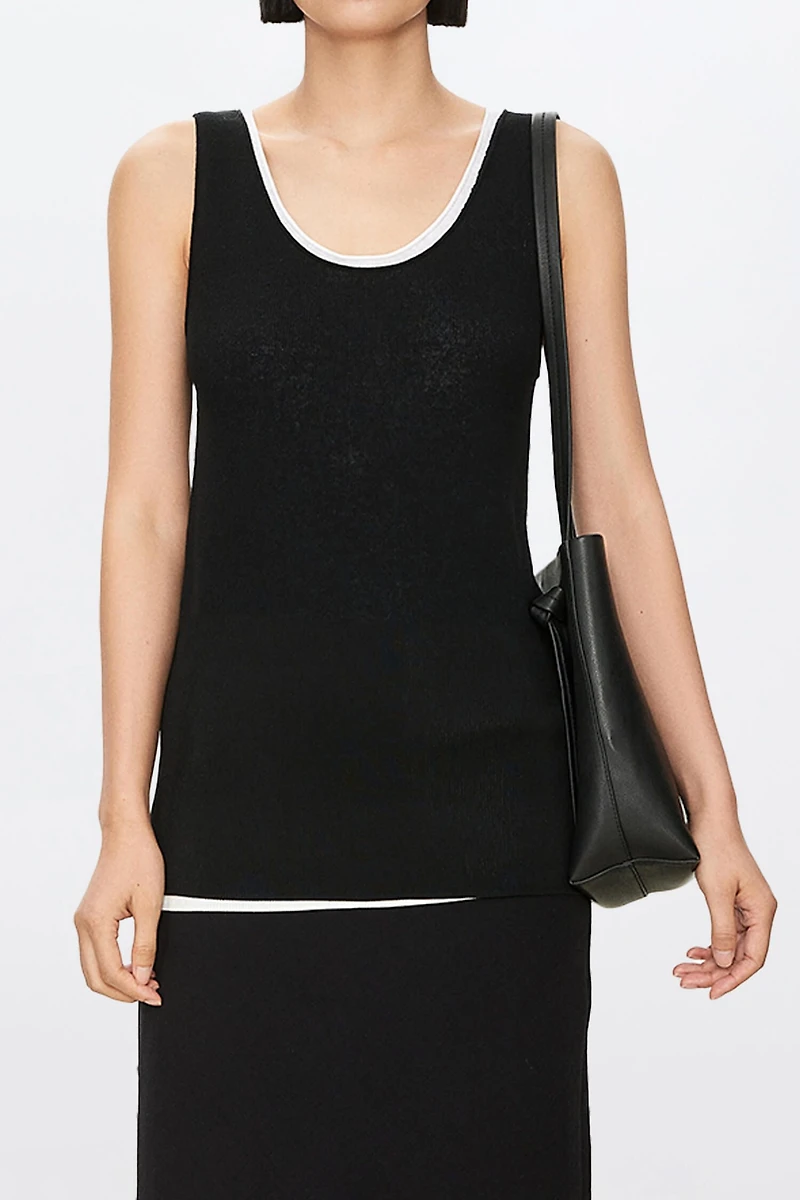 U-neck Cotton Linen Long Vest
