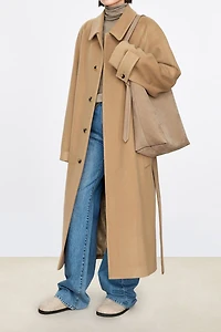 Ultra-Delicate Short Cashmere Wool Turn-Down Collar Coat