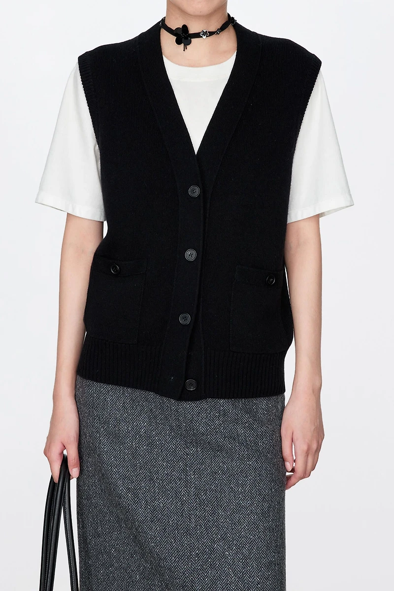 Ultra-Fine Pure Cashmere Classic Vest