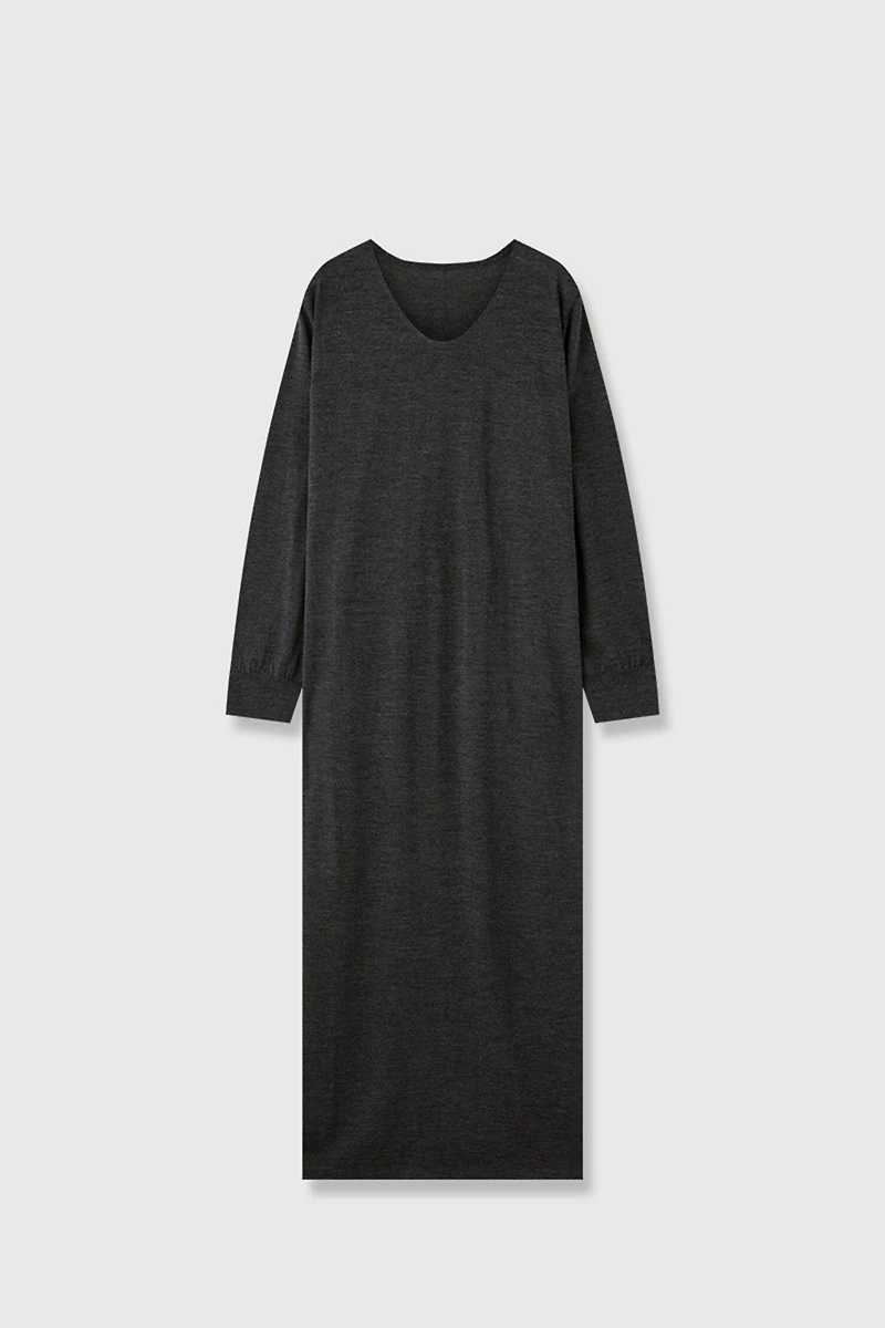Ultra-Fine Pure Wool Batwing Sleeve Dress