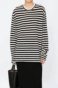 Ultra-Soft Cashmere Three-Dimensional Striped Base Shirt
