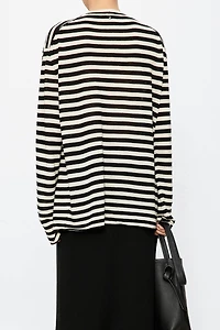 Ultra-Soft Cashmere Three-Dimensional Striped Base Shirt