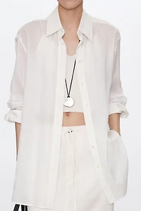 Ultrafine Ramie Loose Semi-Sheer Sun Protection Shirt