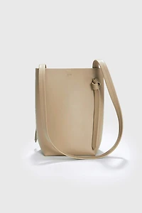 Versatile Nubuck Leather Bucket Bag